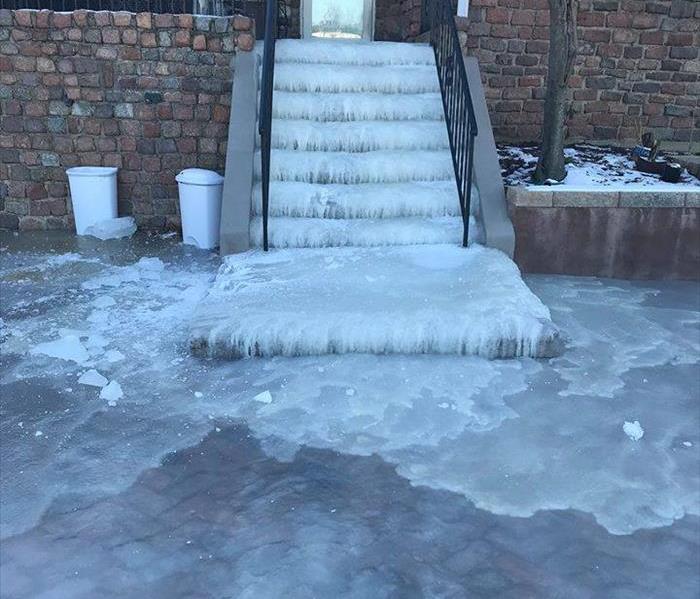 water on steps